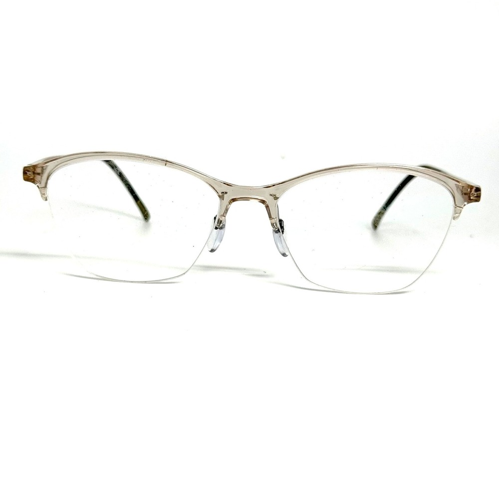 Silhouette SPX 1599 75 8510 Clear Champagne Cat Eye Semi Rimless Eyeglass Frames